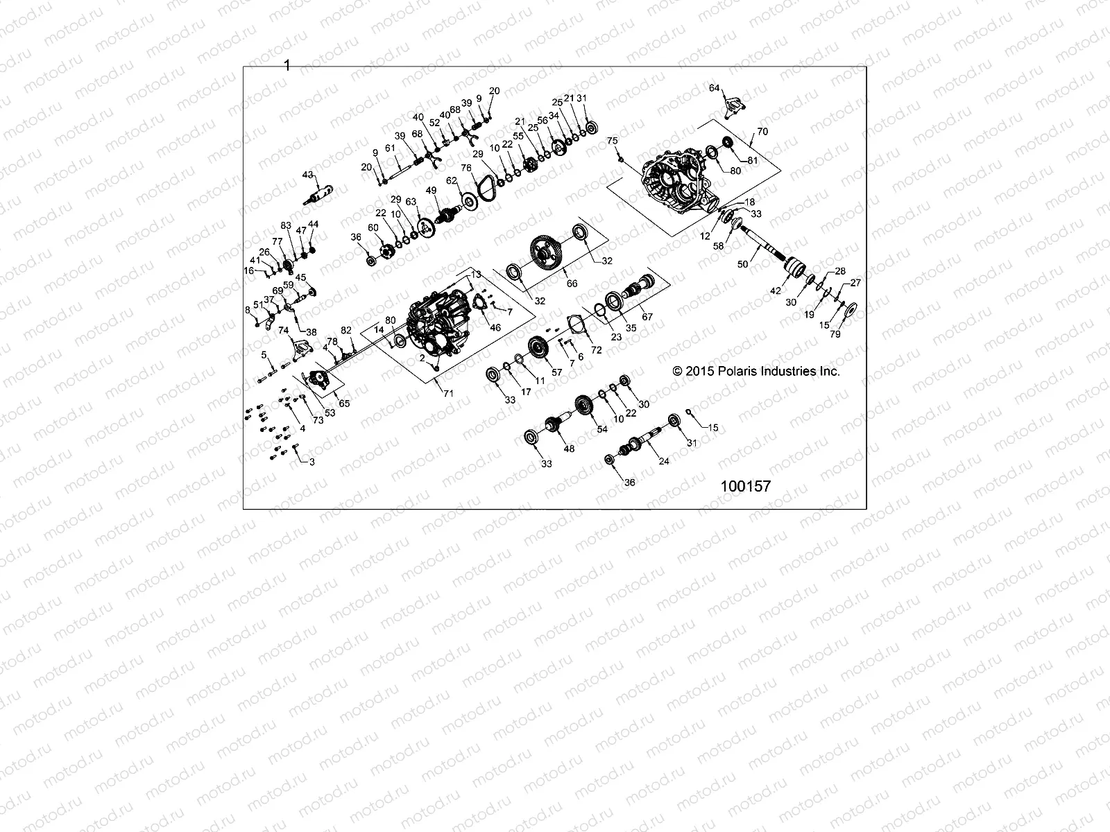 DRIVE TRAIN | DRIVE TRAIN, MAIN GEARCASE (TO 3/16/16) - A16DAH57A1 (100157)