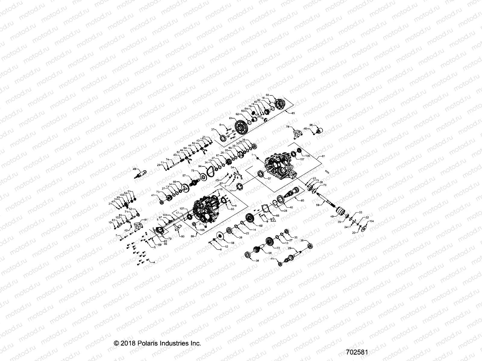DRIVE TRAIN | DRIVE TRAIN, MAIN GEARCASE (TO 6/1/2019) - R19RMA57F1/S57C1/F1 (702581)