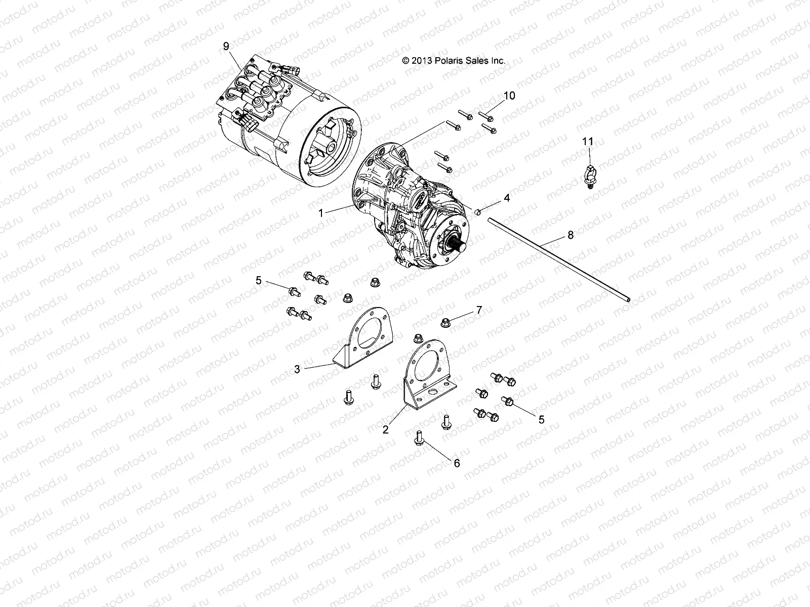 DRIVE TRAIN | DRIVE TRAIN, MOTOR AND GEARCASE MOUNTING - L19U2NAFLA (49LEVGEARCASEMTG14EM)