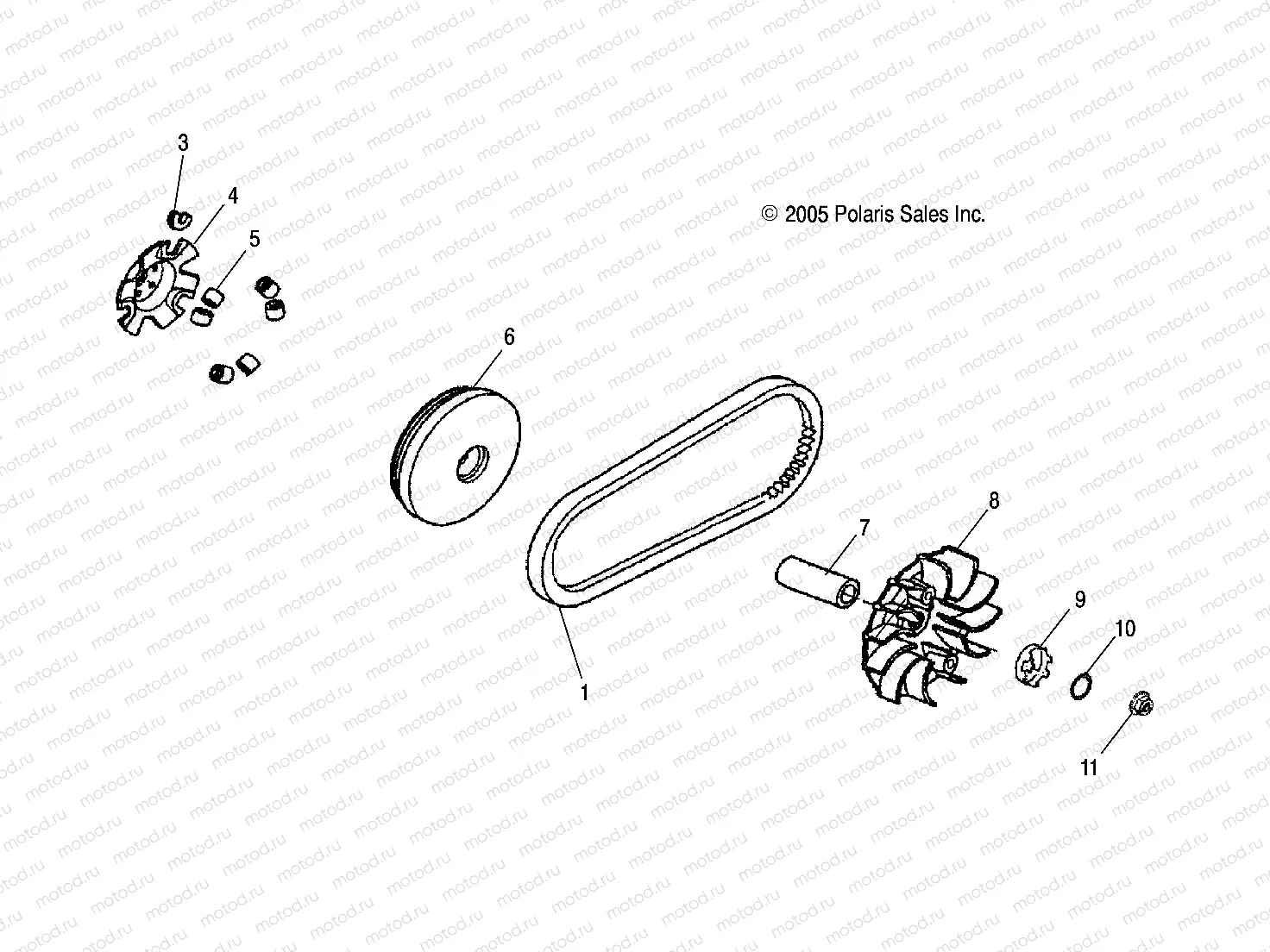 DRIVE TRAIN | DRIVE TRAIN, PRIMARY CLUTCH - A09PB20EB (49ATVCLUTCH08PHX)