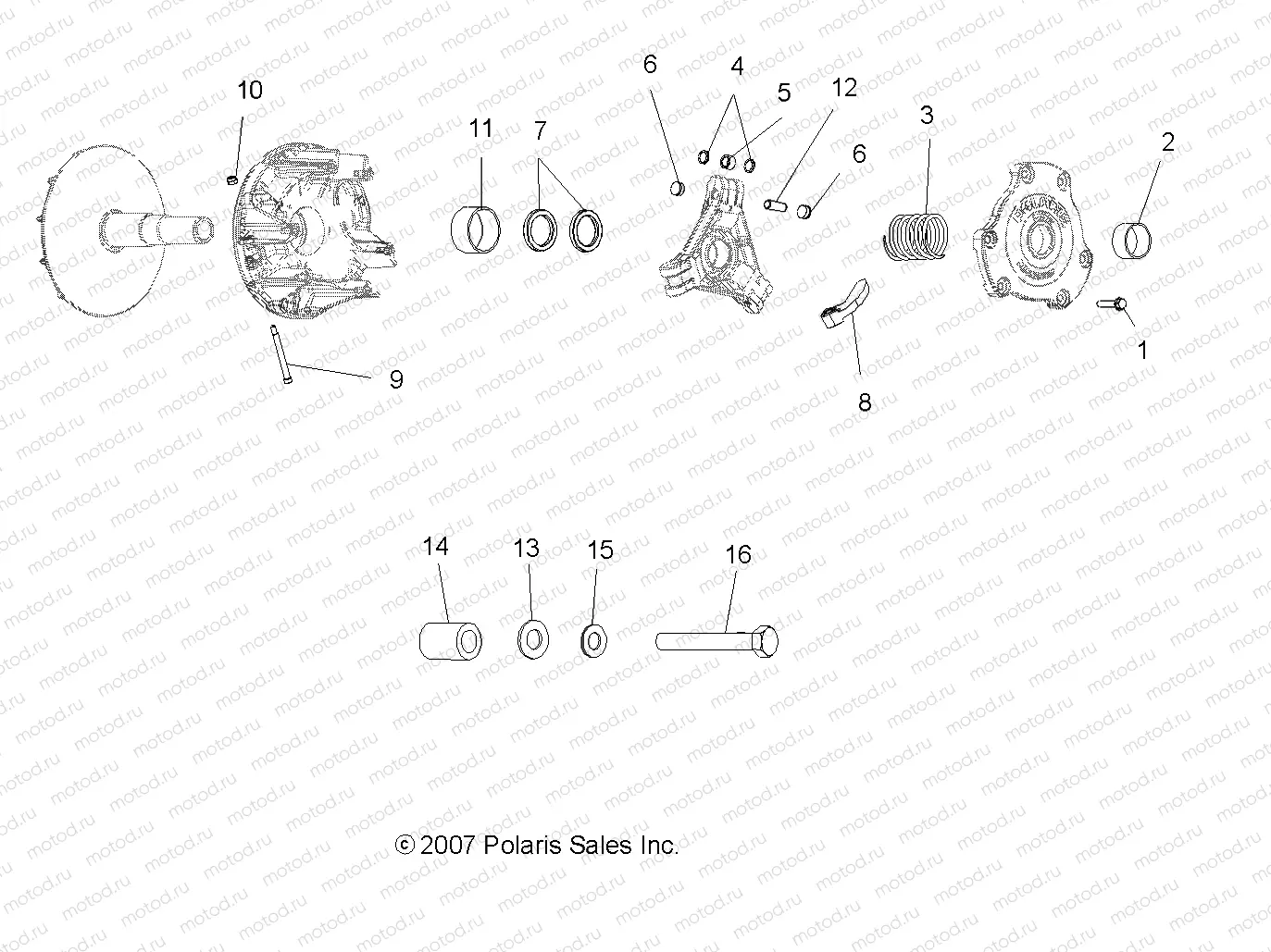 DRIVE TRAIN | DRIVE TRAIN, PRIMARY CLUTCH - A10MH50AJ/AX/AZ (49ATVCLUTCH08SP500)