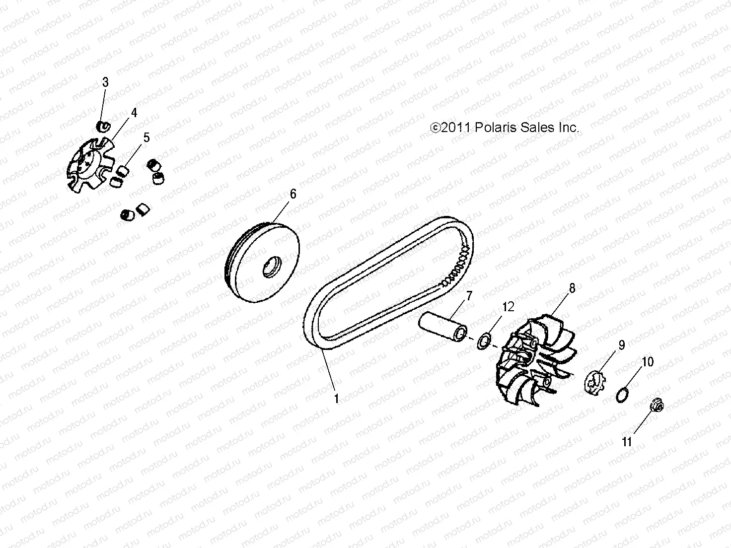 DRIVE TRAIN | DRIVE TRAIN, PRIMARY CLUTCH - A12PB20AF (49ATVCLUTCH12PHX)