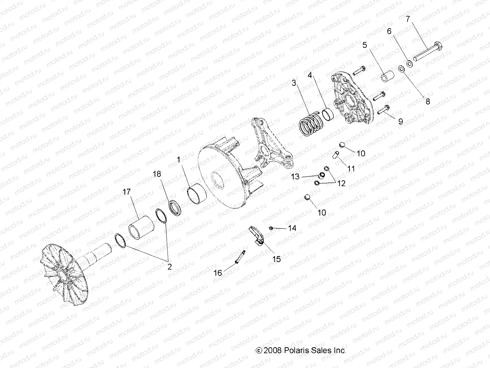 DRIVE TRAIN | DRIVE TRAIN, PRIMARY CLUTCH - A14MH76FD (49RGRCLUTCHDRV09RZRS)
