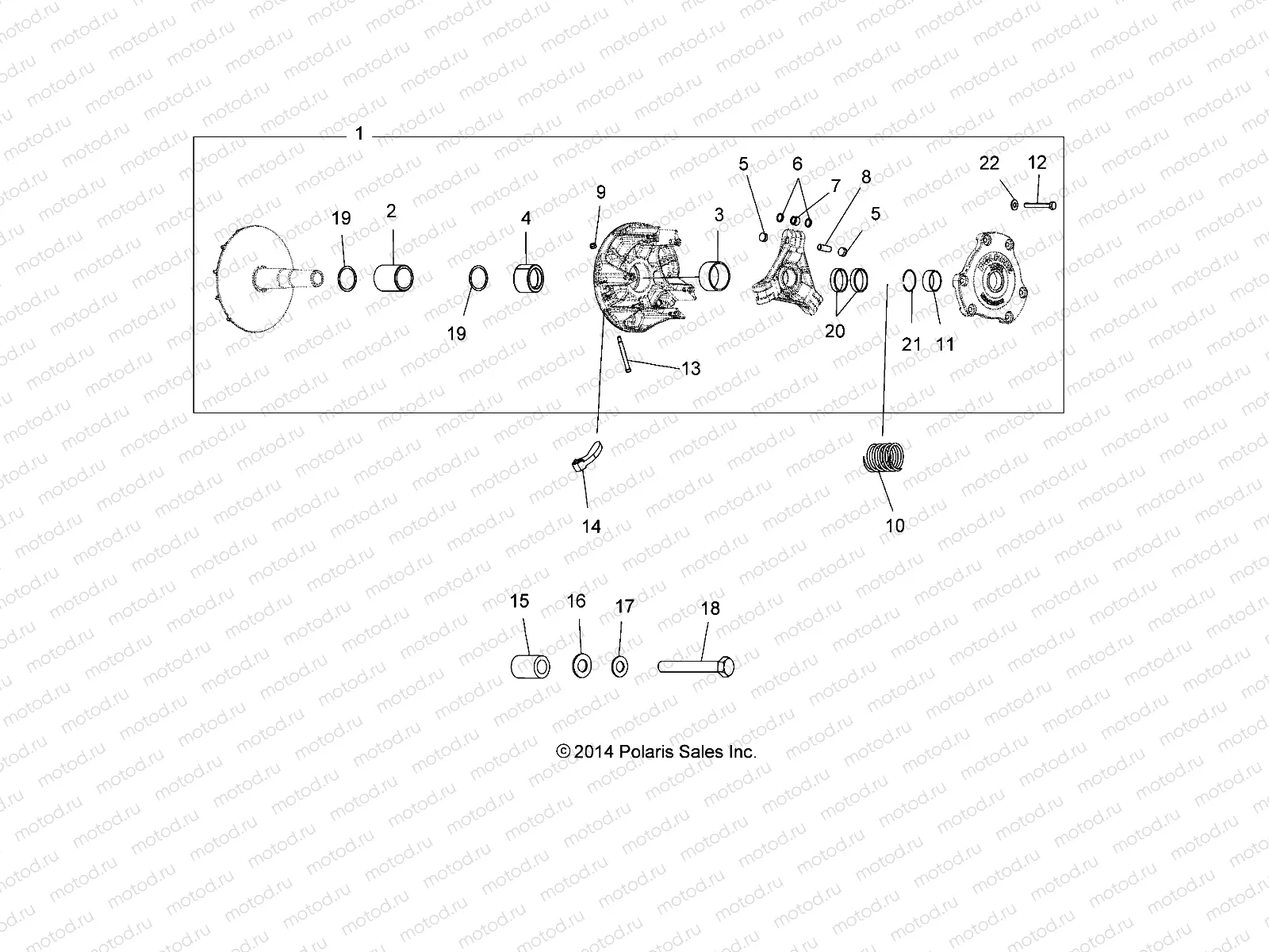 DRIVE TRAIN | DRIVE TRAIN, PRIMARY CLUTCH - A14YN8EAJ/EAT (49MVCLUTCHDRV12SP850)