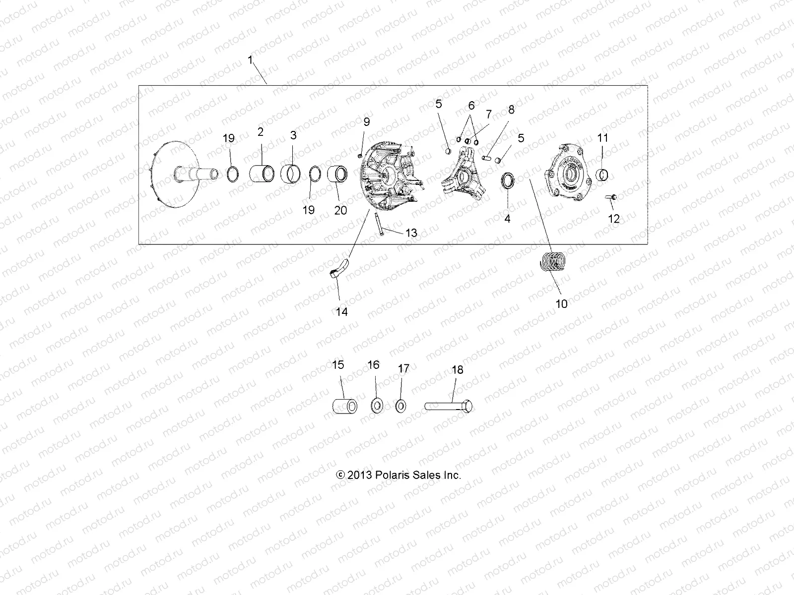 DRIVE TRAIN | DRIVE TRAIN, PRIMARY CLUTCH - A15SUH57AH (49ATVCLUTCH14SP570)