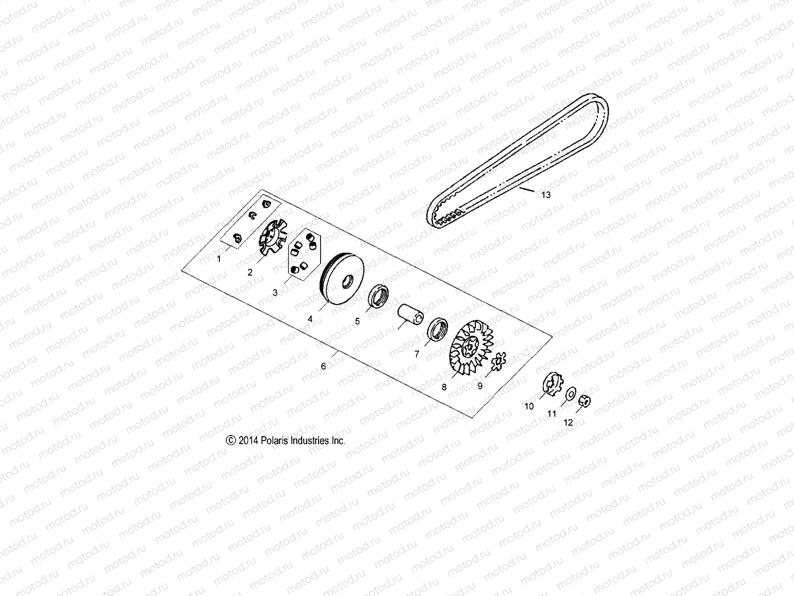 DRIVE TRAIN | DRIVE TRAIN, PRIMARY CLUTCH - A16YAK05AD/AF (49ATVPRIMARY14OTLW90)