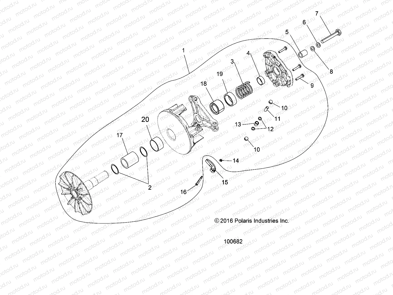 DRIVE TRAIN | DRIVE TRAIN, PRIMARY CLUTCH - A17DAE57AM (100682)