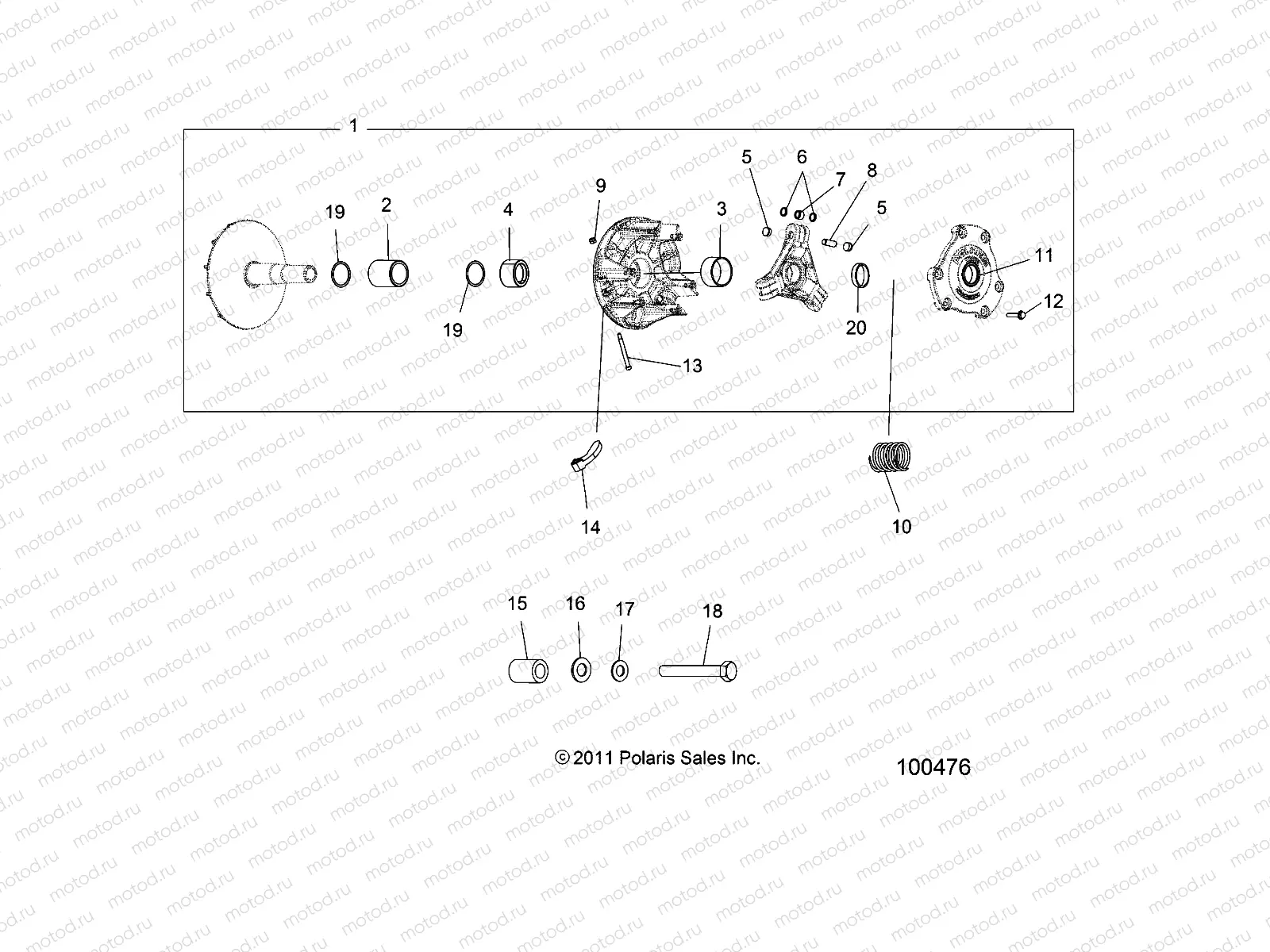 DRIVE TRAIN | DRIVE TRAIN, PRIMARY CLUTCH - A19SXE95FR (100476)