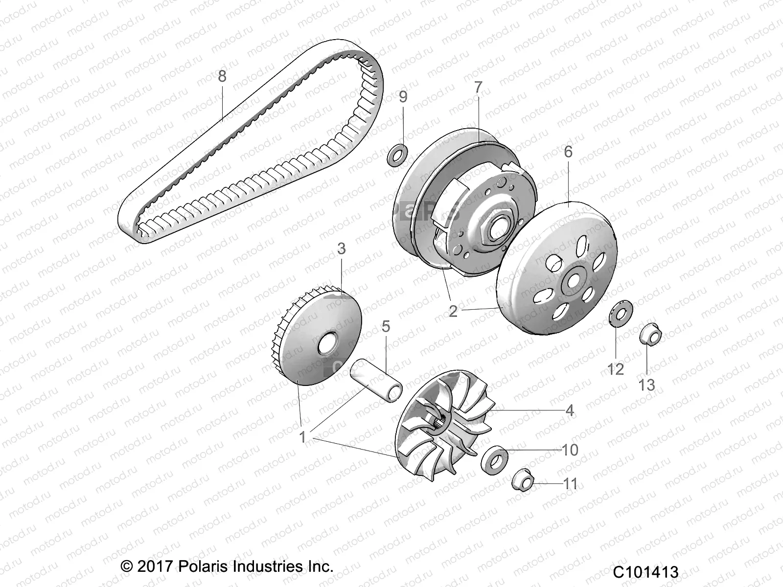 DRIVE TRAIN | DRIVE TRAIN, PRIMARY CLUTCH - A23HZB15A1/A4/B1/B4  (C101413)