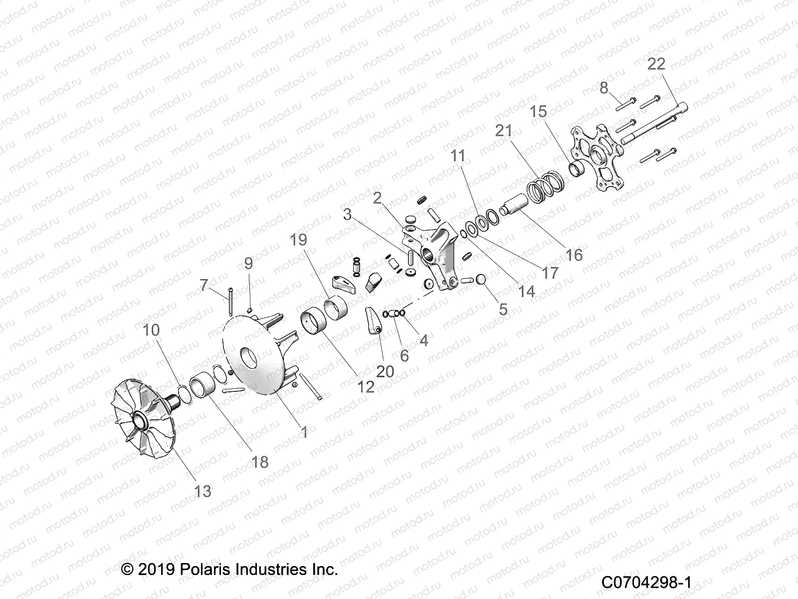 DRIVE TRAIN | DRIVE TRAIN, PRIMARY CLUTCH - D20BEP99A4/B4/GP99A4 (C0704298-1)