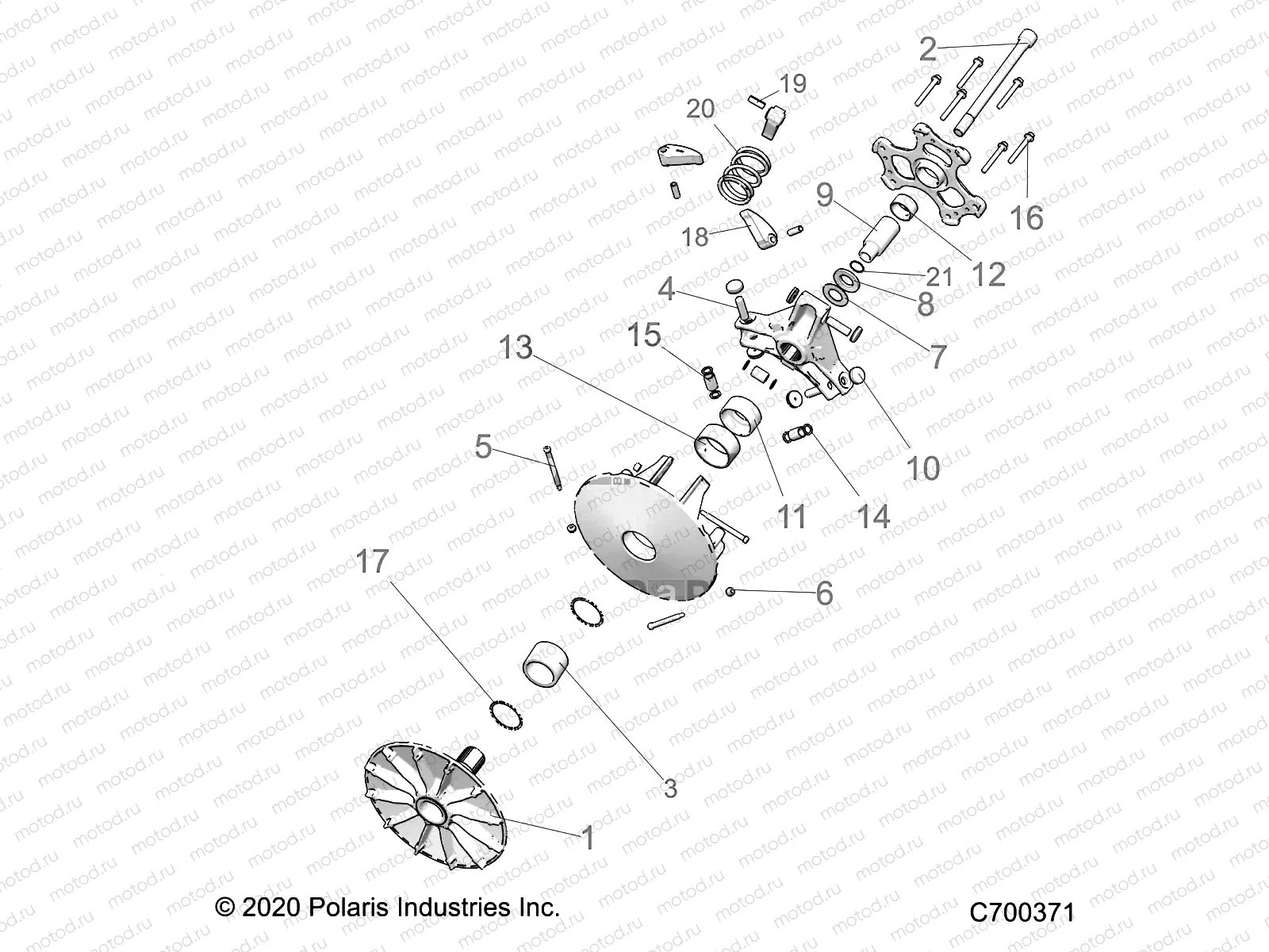 DRIVE TRAIN | DRIVE TRAIN, PRIMARY CLUTCH - D22M2A57B4/G57B4 (C700371)