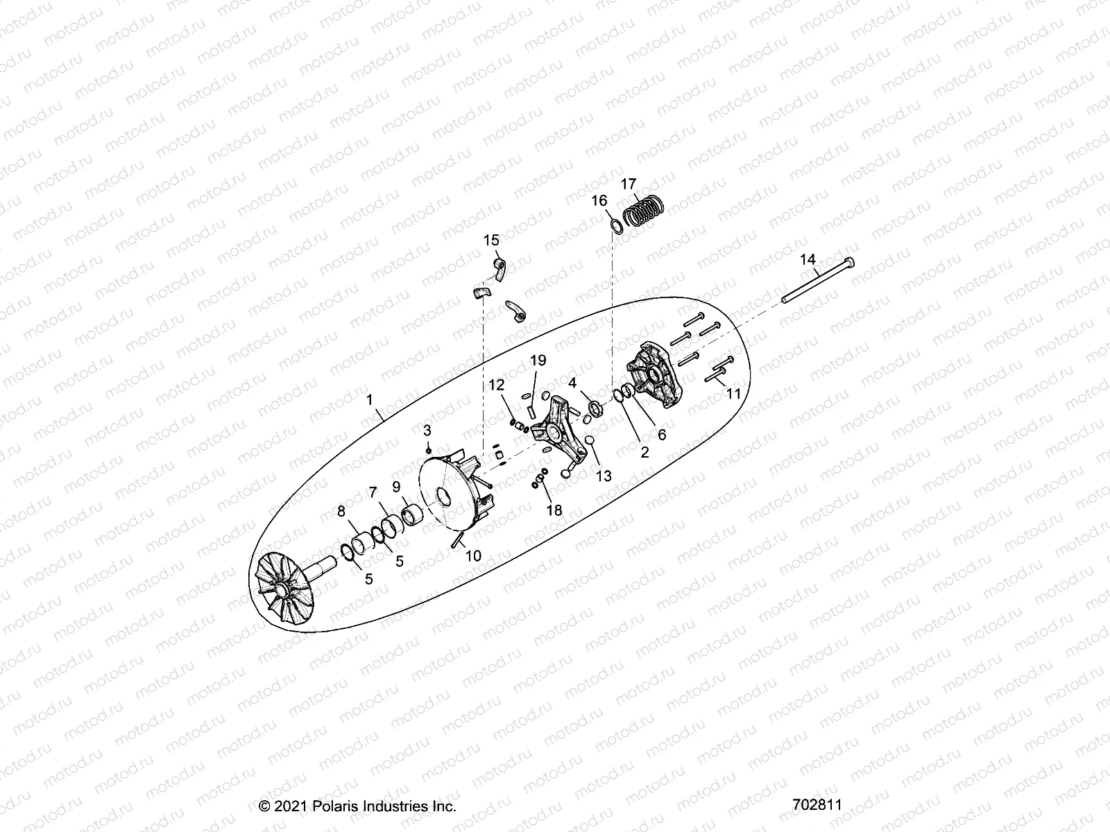 DRIVE TRAIN | DRIVE TRAIN, PRIMARY CLUTCH - G22GME99AC/AJ/BC/BJ (702811)