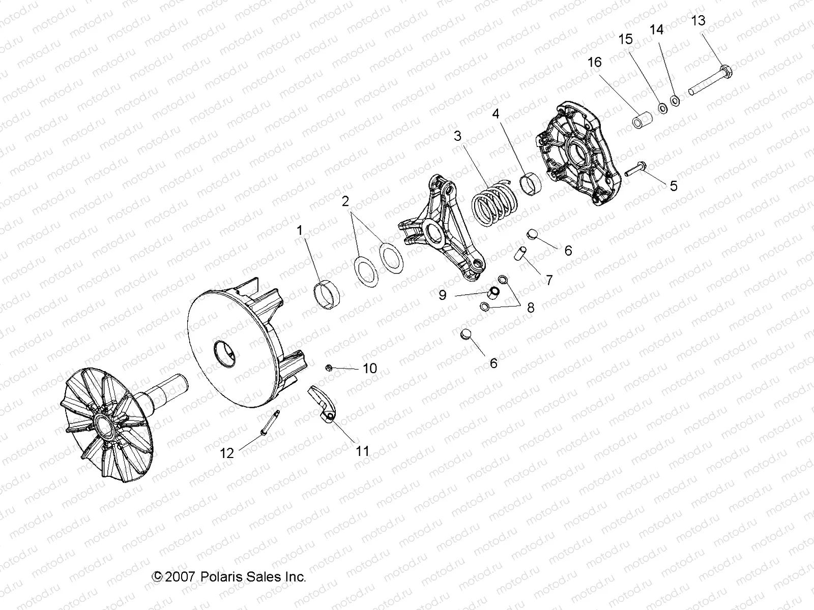 DRIVE TRAIN | DRIVE TRAIN, PRIMARY CLUTCH - R09HH50AG/AR (49RGRCLUTCHDRV08500EFI)