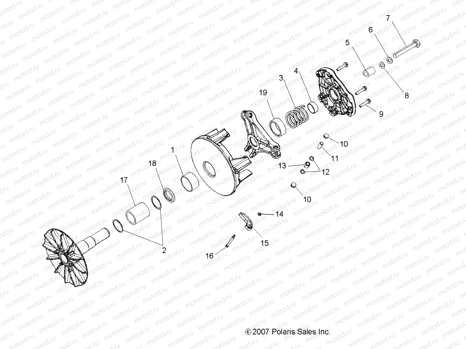 DRIVE TRAIN | DRIVE TRAIN, PRIMARY CLUTCH - R09VH76 ALL OPTIONS (49RGRCLUTCHDRV08VISTA)