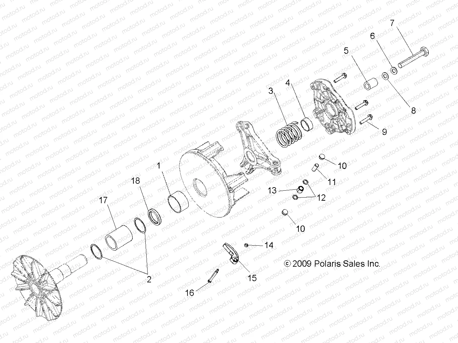 DRIVE TRAIN | DRIVE TRAIN, PRIMARY CLUTCH - R10XH76AA (49RGRCLUTCHDRV10RZR)