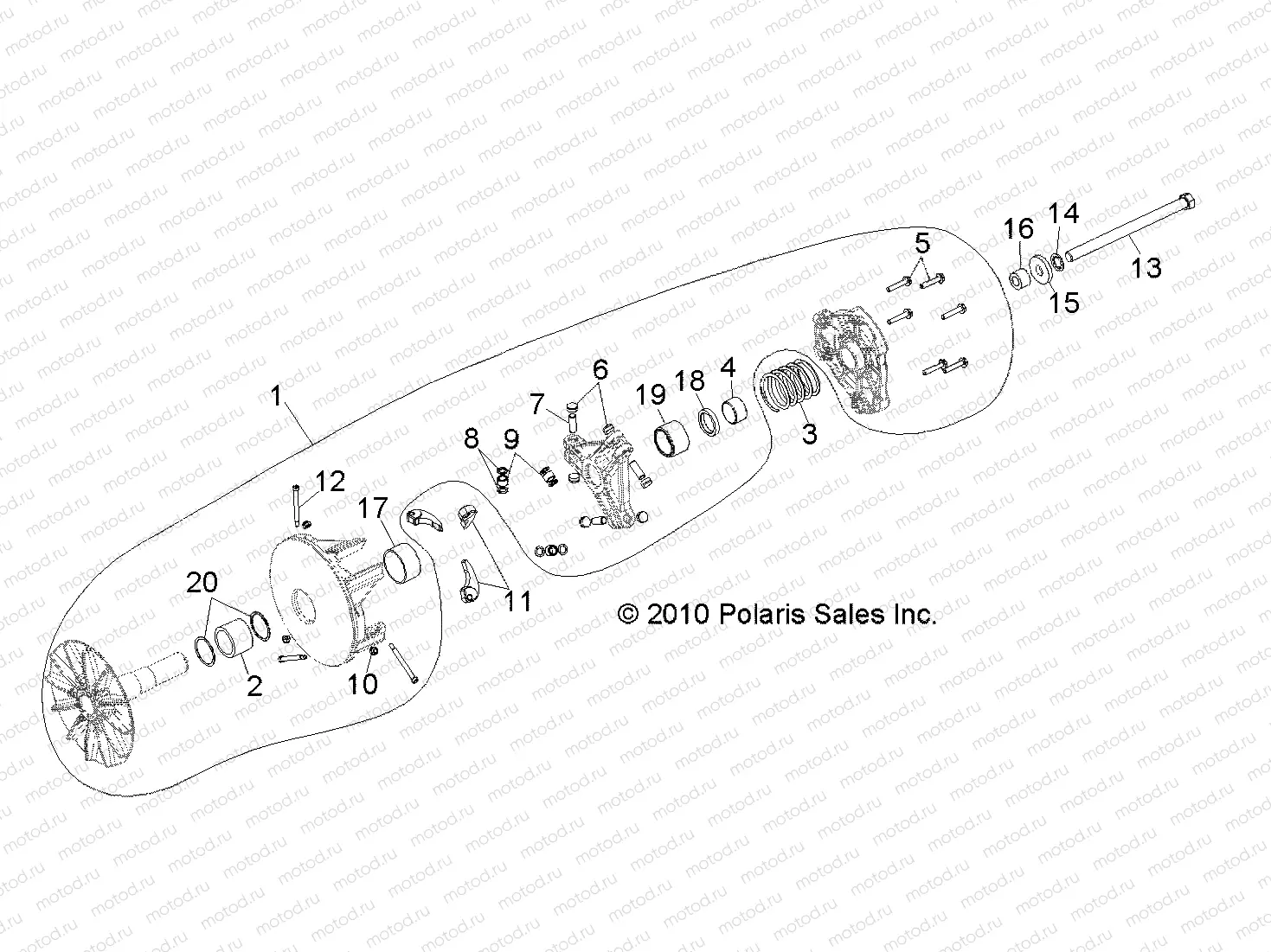 DRIVE TRAIN | DRIVE TRAIN, PRIMARY CLUTCH - R13RH50AG/AH/AM/AR (49RGRCLUTCHDRV11500EFI)