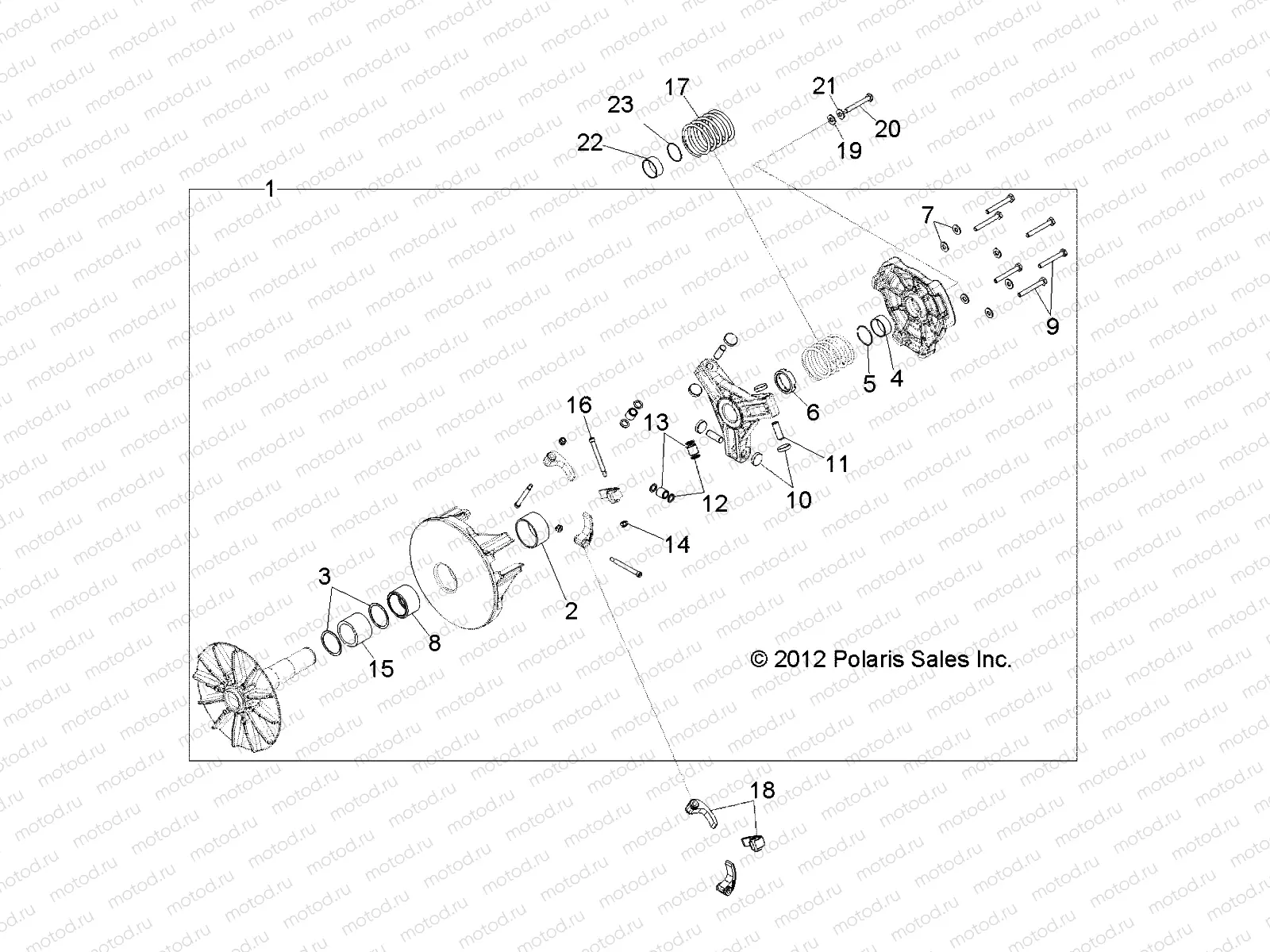 DRIVE TRAIN | DRIVE TRAIN, PRIMARY CLUTCH - R13T9EFX (49RGRCLUTCHDVN13RZRXP900I)