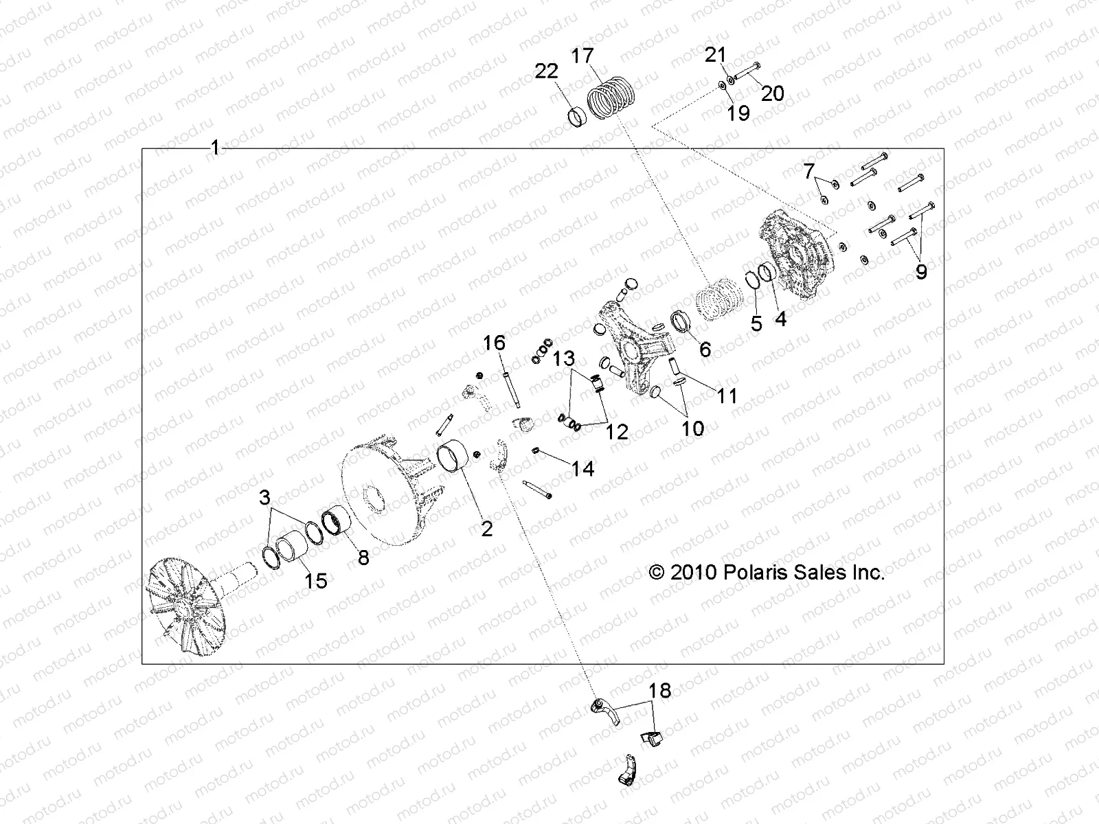 DRIVE TRAIN | DRIVE TRAIN, PRIMARY CLUTCH - R13XT87AA/9EAK (49RGRCLUTCHDRV11RZR875)
