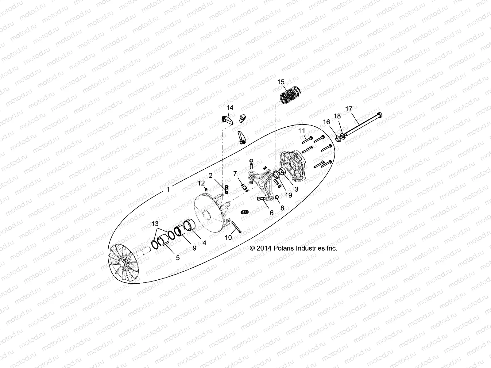 DRIVE TRAIN | DRIVE TRAIN, PRIMARY CLUTCH - R18RVA87A1/B1/E87A9/B9 (49RGRCLUTCHDRV14CREW)