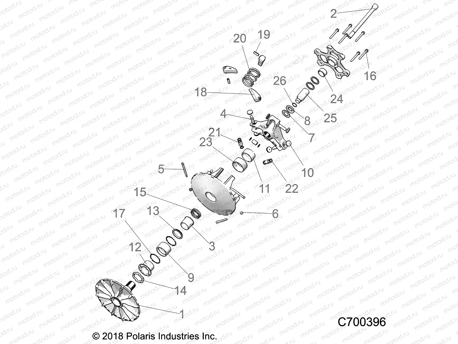 DRIVE TRAIN | DRIVE TRAIN, PRIMARY CLUTCH - R19RRED4F1/N1/J1/SD4C1 (C700396)