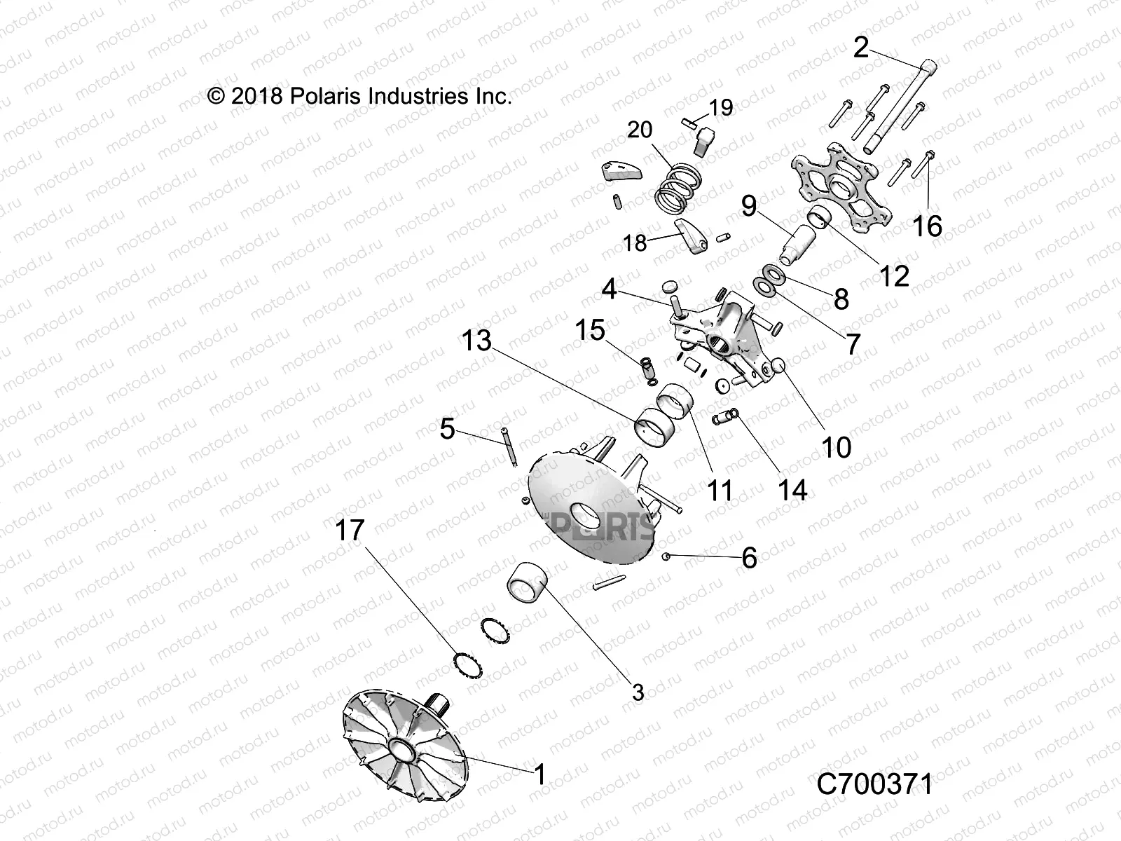 DRIVE TRAIN | DRIVE TRAIN, PRIMARY CLUTCH - R19RRP99CC/FC (C700371)