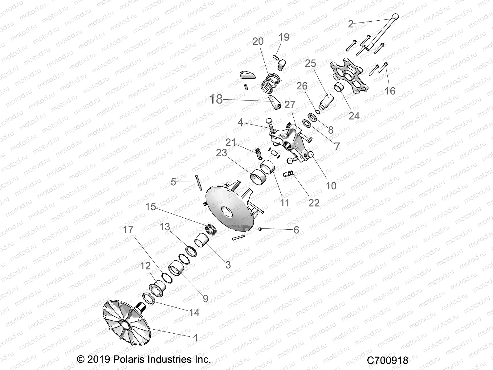 DRIVE TRAIN | DRIVE TRAIN, PRIMARY CLUTCH - R20RRE99AA/AF/AP/AX/A9/BA/BF/BP/BX/B9 (C700918)