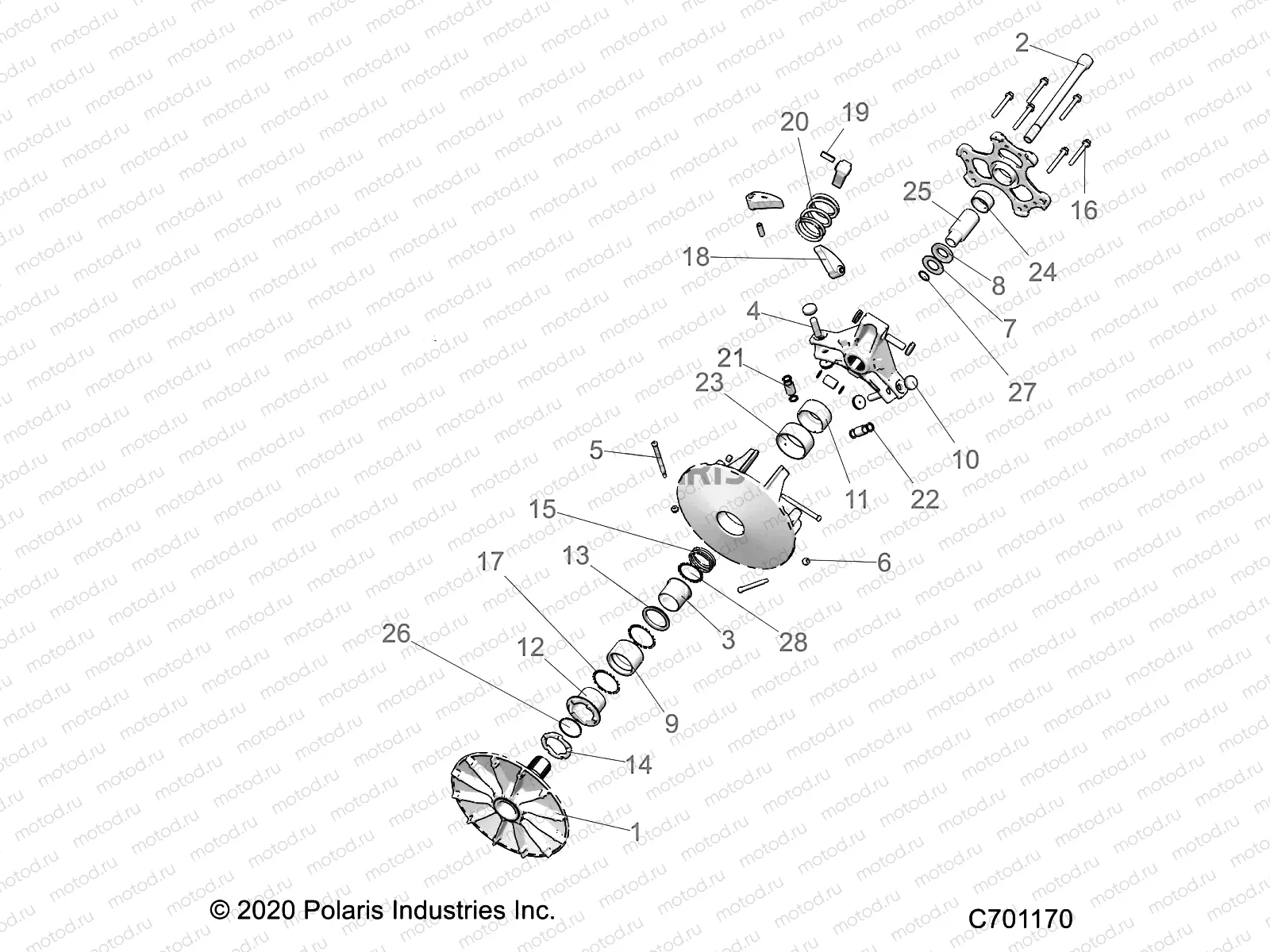DRIVE TRAIN | DRIVE TRAIN, PRIMARY CLUTCH - R22RRV99AG/2AG/2BG (C701170)