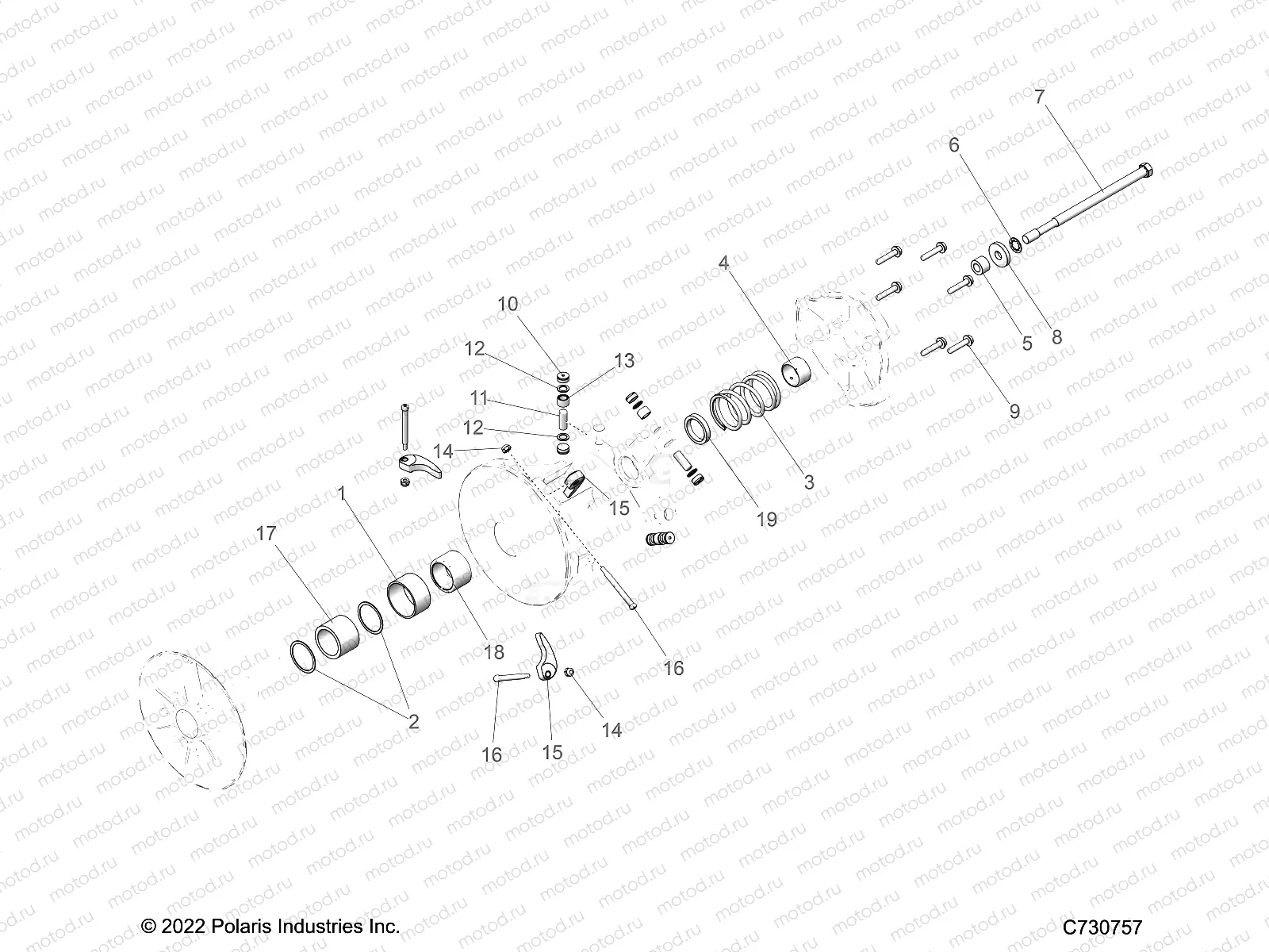 DRIVE TRAIN | DRIVE TRAIN, PRIMARY CLUTCH - R23CDA57A1 (C730757)