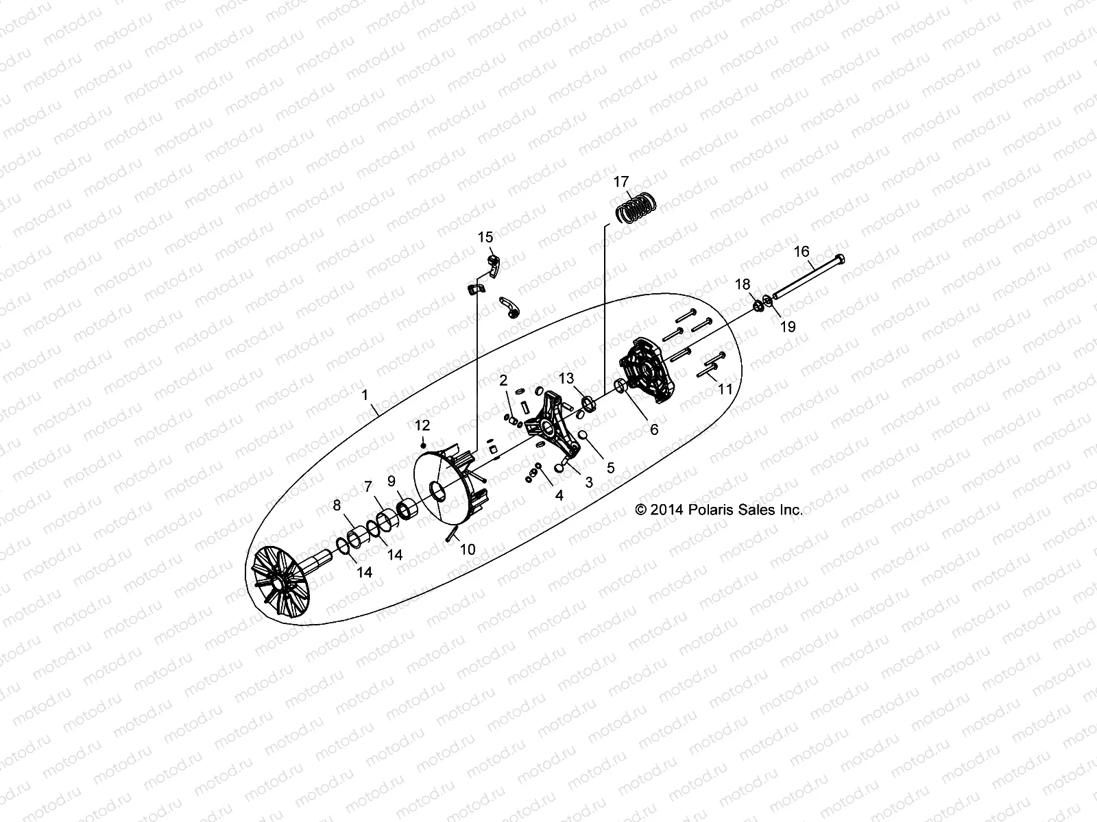 DRIVE TRAIN | DRIVE TRAIN, PRIMARY CLUTCH - Z15VBE87FK/JK (49RGRCLUTCHDRV1323130)