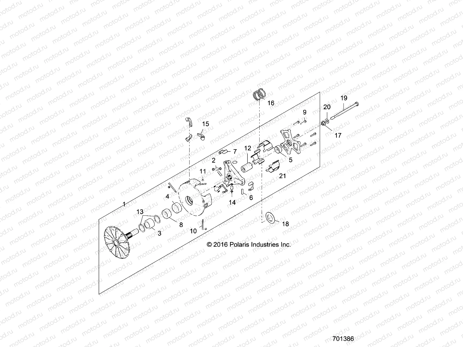 DRIVE TRAIN | DRIVE TRAIN, PRIMARY CLUTCH - Z17VFE92NG/NK/NM (701386)
