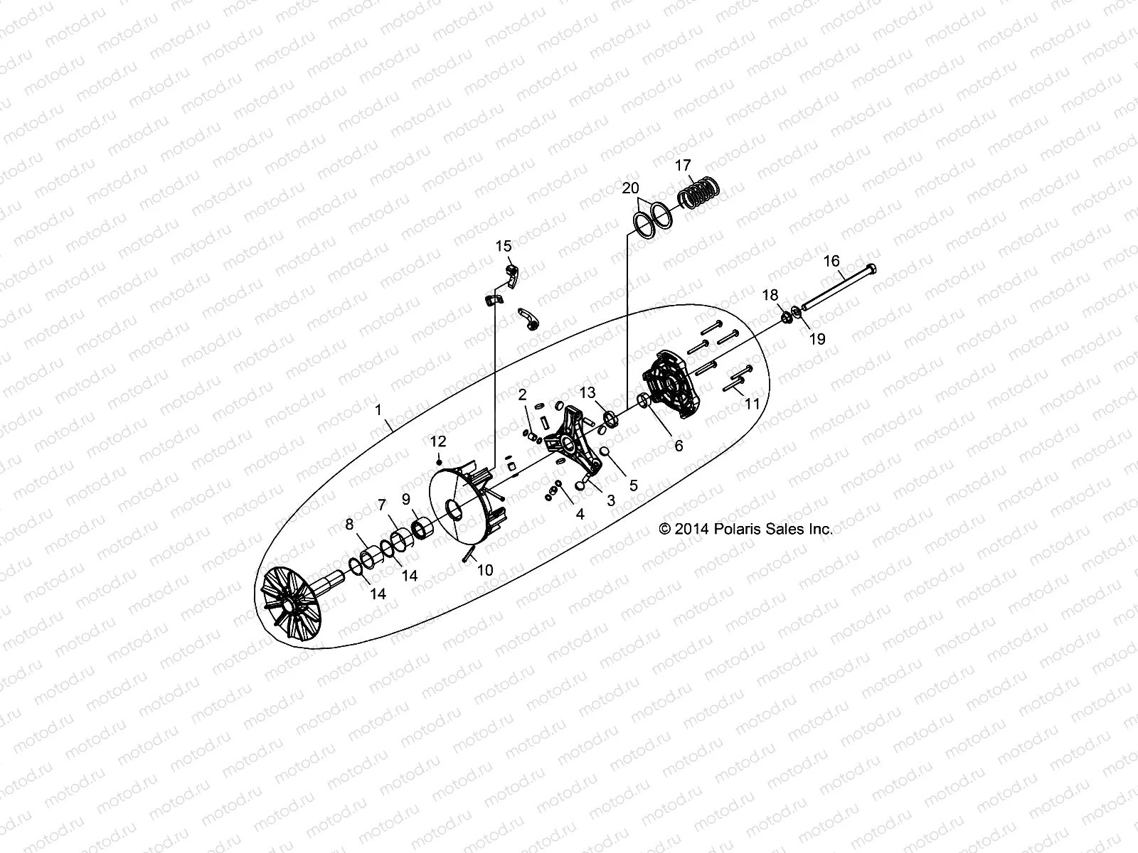 DRIVE TRAIN | DRIVE TRAIN, PRIMARY CLUTCH -Z19VBA87A2/E87AG/AK/LG (49RGRCLUTCHDRV1323181)