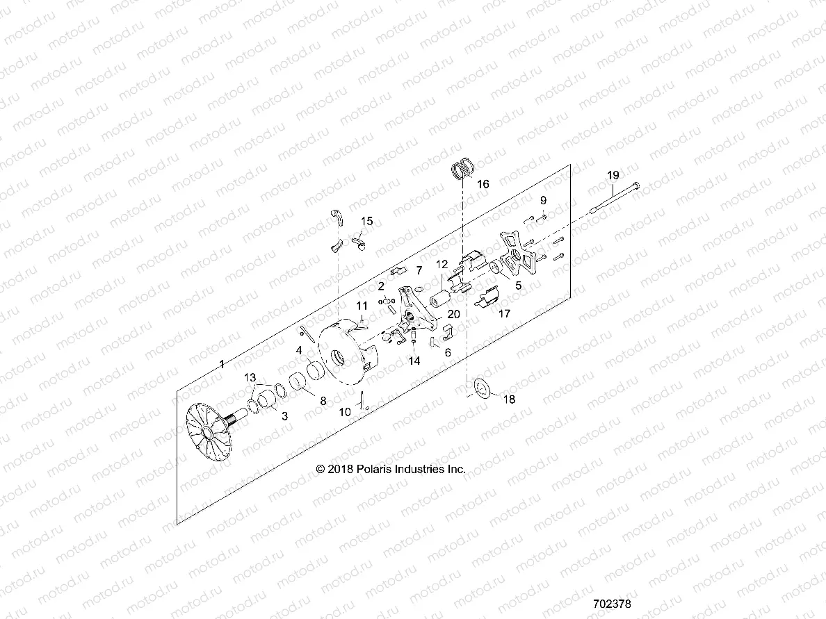 DRIVE TRAIN | DRIVE TRAIN, PRIMARY CLUTCH - Z19VEL92AK/BK/AR/BR/LR/AM/BM (702378)