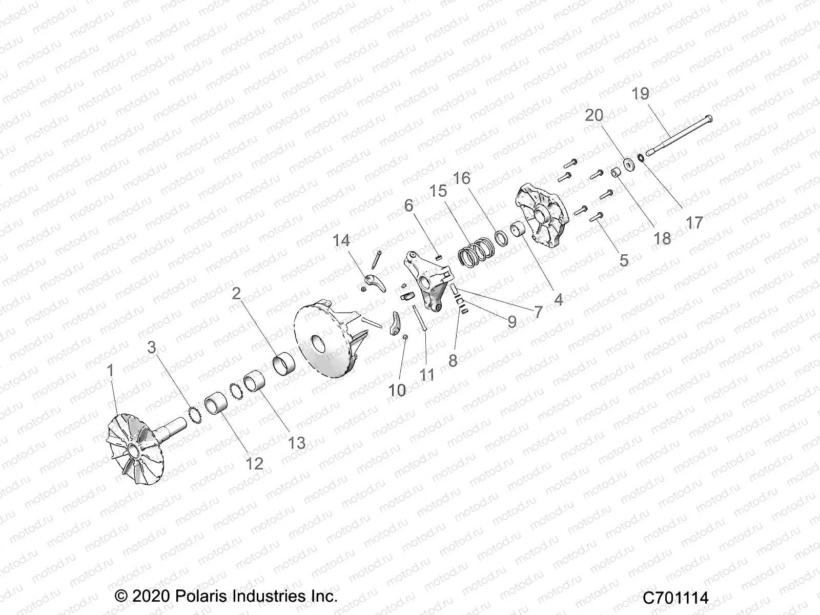 DRIVE TRAIN | DRIVE TRAIN, PRIMARY CLUTCH - Z20CHA57K2 (C701114)