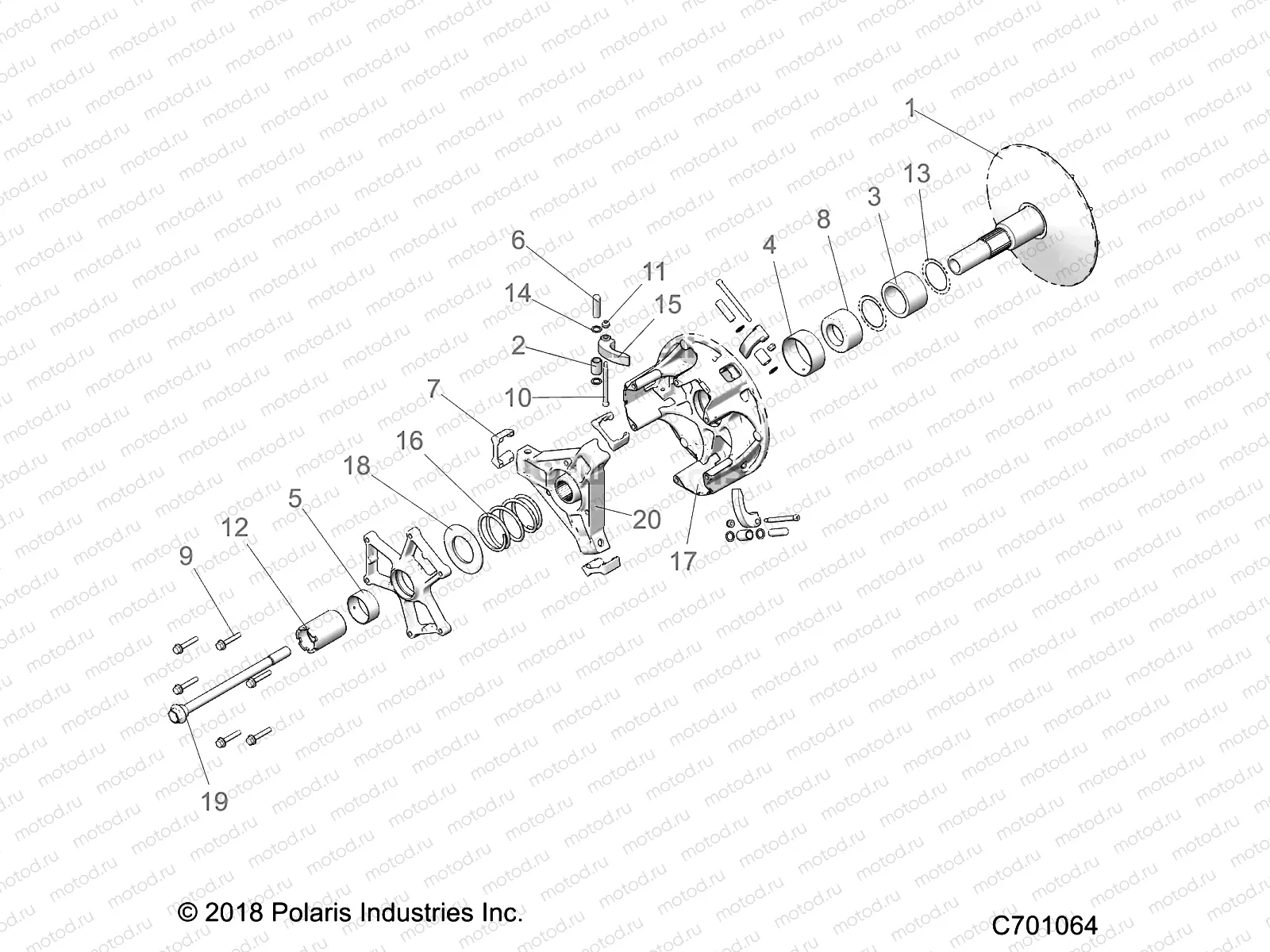 DRIVE TRAIN | DRIVE TRAIN, PRIMARY CLUTCH - Z20PAE92AC/BC/F92AC/LC (C701064)