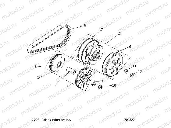 DRIVE TRAIN | DRIVE TRAIN, PRIMARY CLUTCH - Z21HCB18B2 (702822)