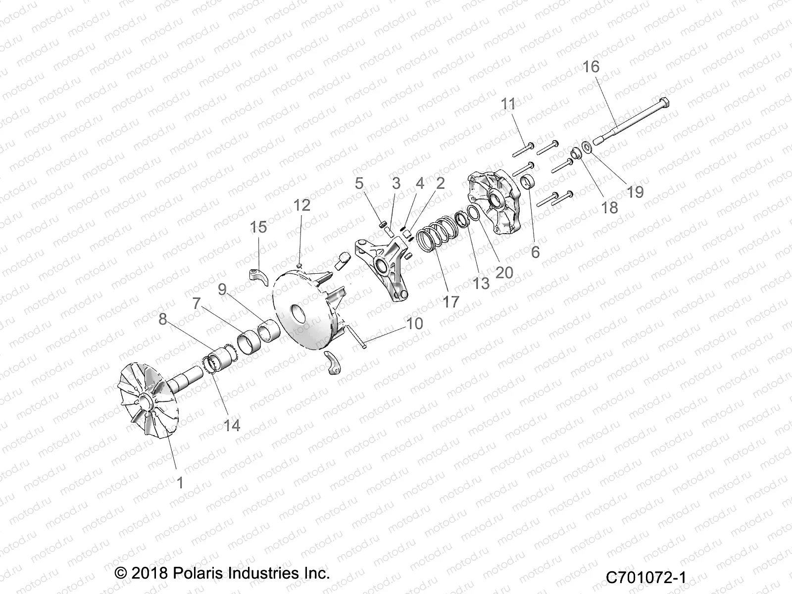 DRIVE TRAIN | DRIVE TRAIN, PRIMARY CLUTCH - Z21NAR99AN/BN (C701072-1)
