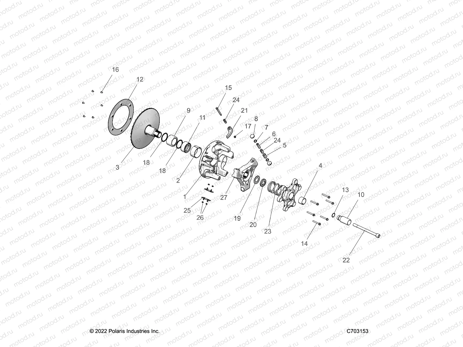 DRIVE TRAIN | DRIVE TRAIN, PRIMARY CLUTCH - Z22RGE2KAG/BG/RGK2KAN/BN (C0703049-4)