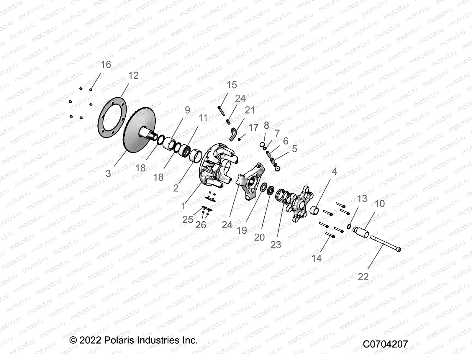 DRIVE TRAIN | DRIVE TRAIN, PRIMARY CLUTCH - Z22RME2KAG/BG/K2KAN/BN (C0704207)