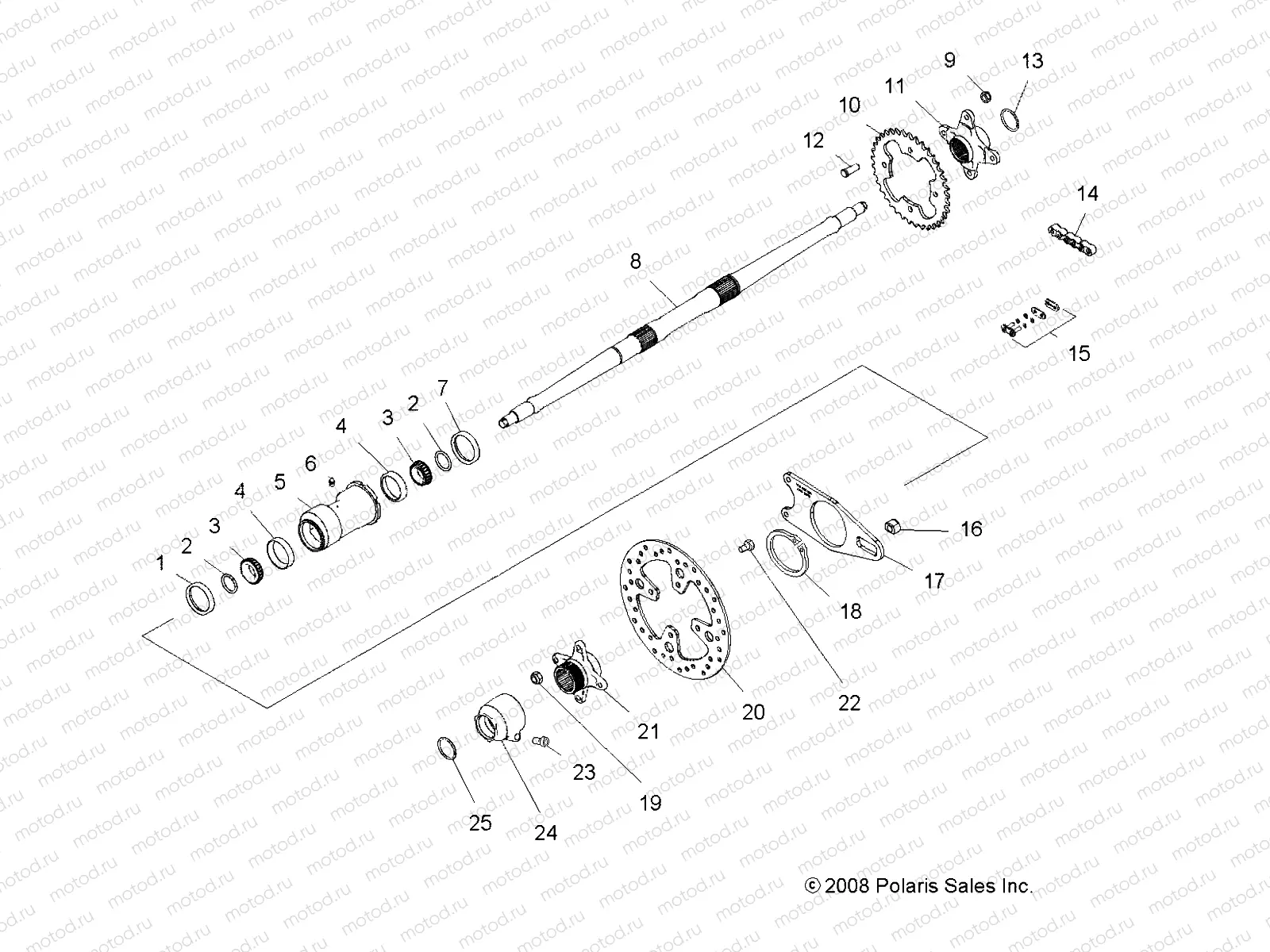 DRIVE TRAIN | DRIVE TRAIN, REAR AXLE and HOUSING - A10GJ45AA (49ATVAXLE09OUT450)