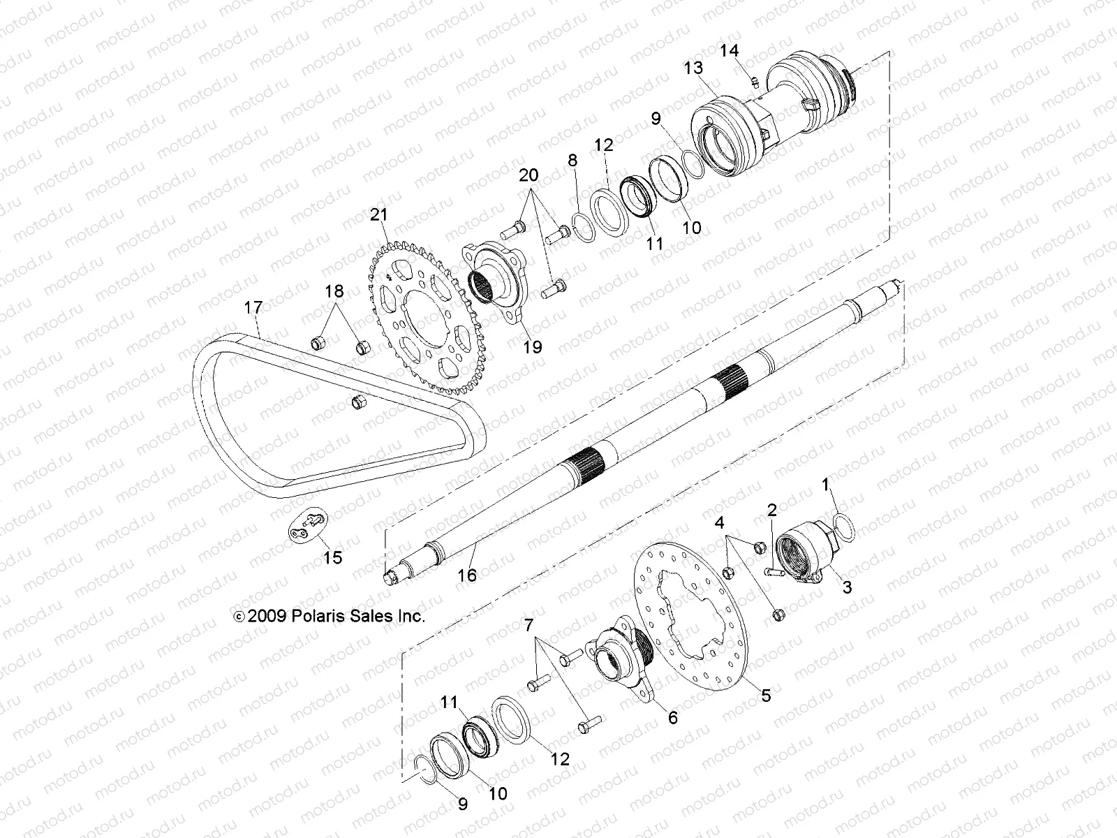 DRIVE TRAIN | DRIVE TRAIN, REAR AXLE and HOUSING - A12NA32FA (49ATVAXLE10TBLZR)