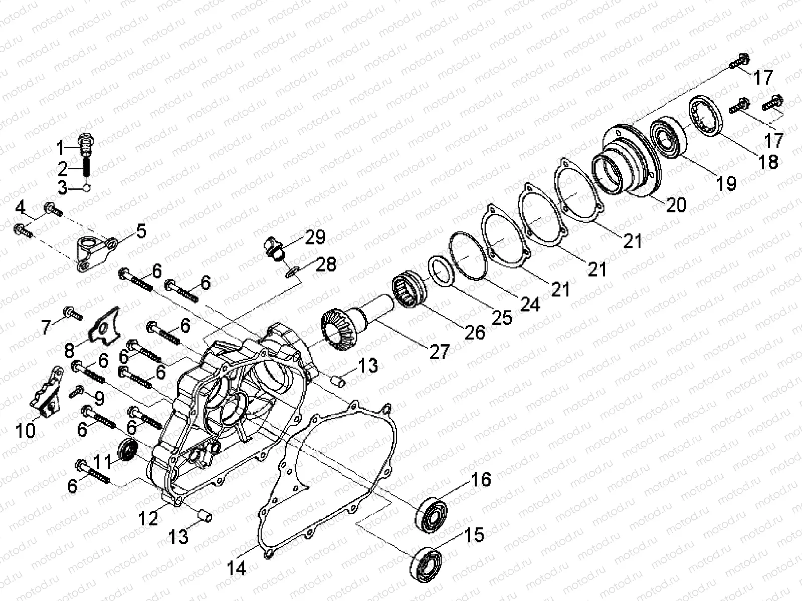 DRIVE TRAIN | DRIVE TRAIN, REAR DRIVE ASSEMBLY - A08PB20EB (49ATVDRIVERR07SAW)