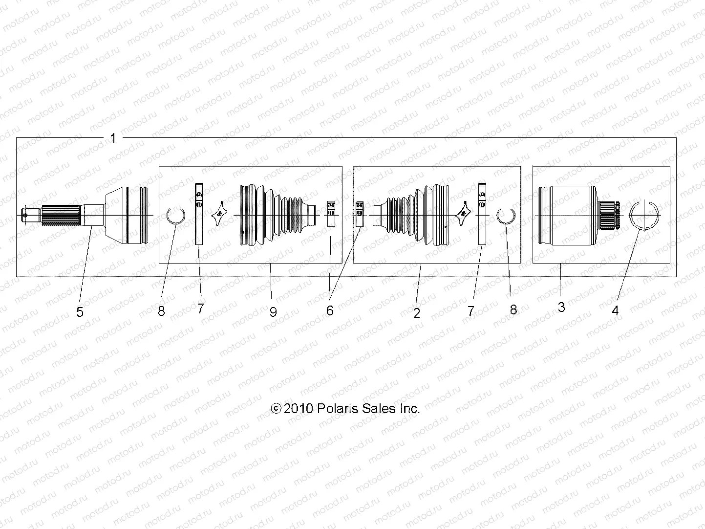 DRIVE TRAIN | DRIVE TRAIN, REAR DRIVE SHAFT - A14CF76AA (49ATVSHAFTDRIVERR1332938)