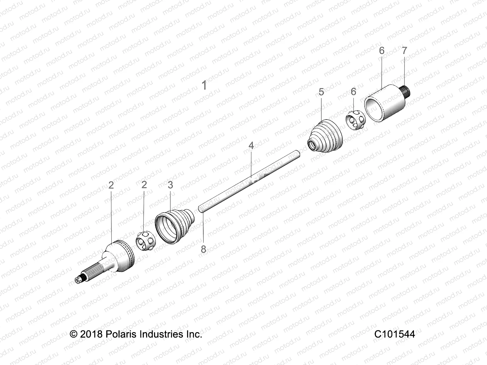 DRIVE TRAIN | DRIVE TRAIN, REAR DRIVE SHAFT - A19SDE57F1/SDA57F1 (C101544)
