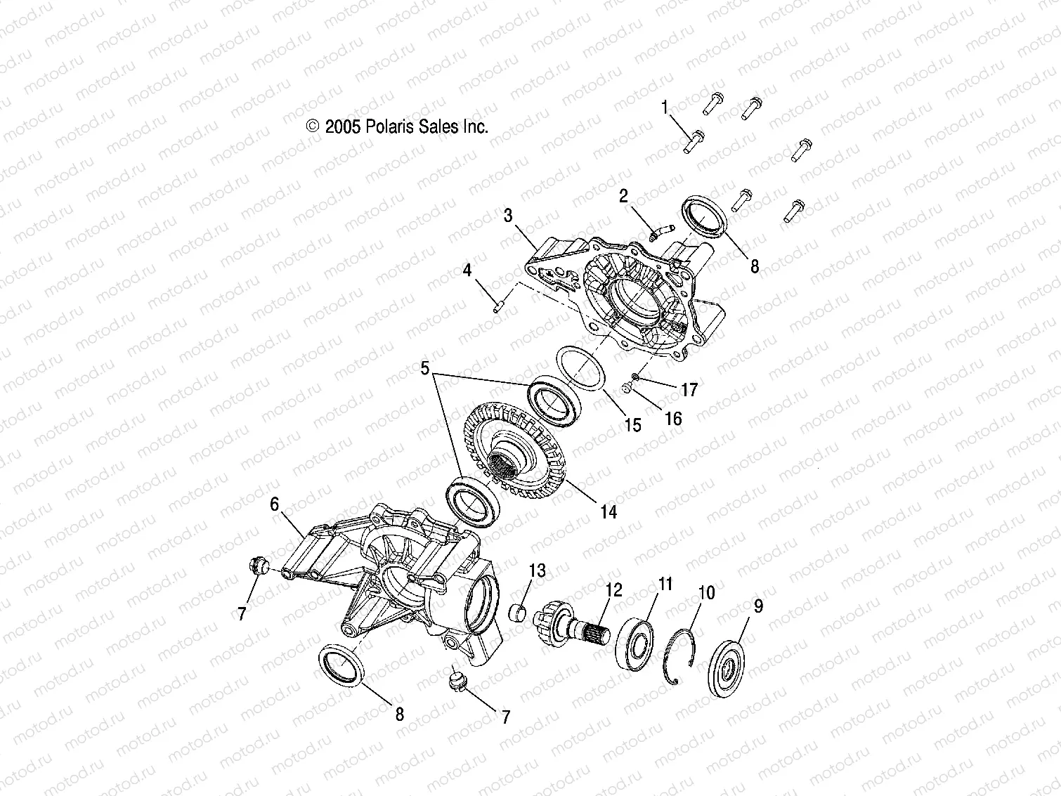 DRIVE TRAIN | DRIVE TRAIN, REAR GEARCASE INTERNALS - A11CF76AA (4999200299920029D04)