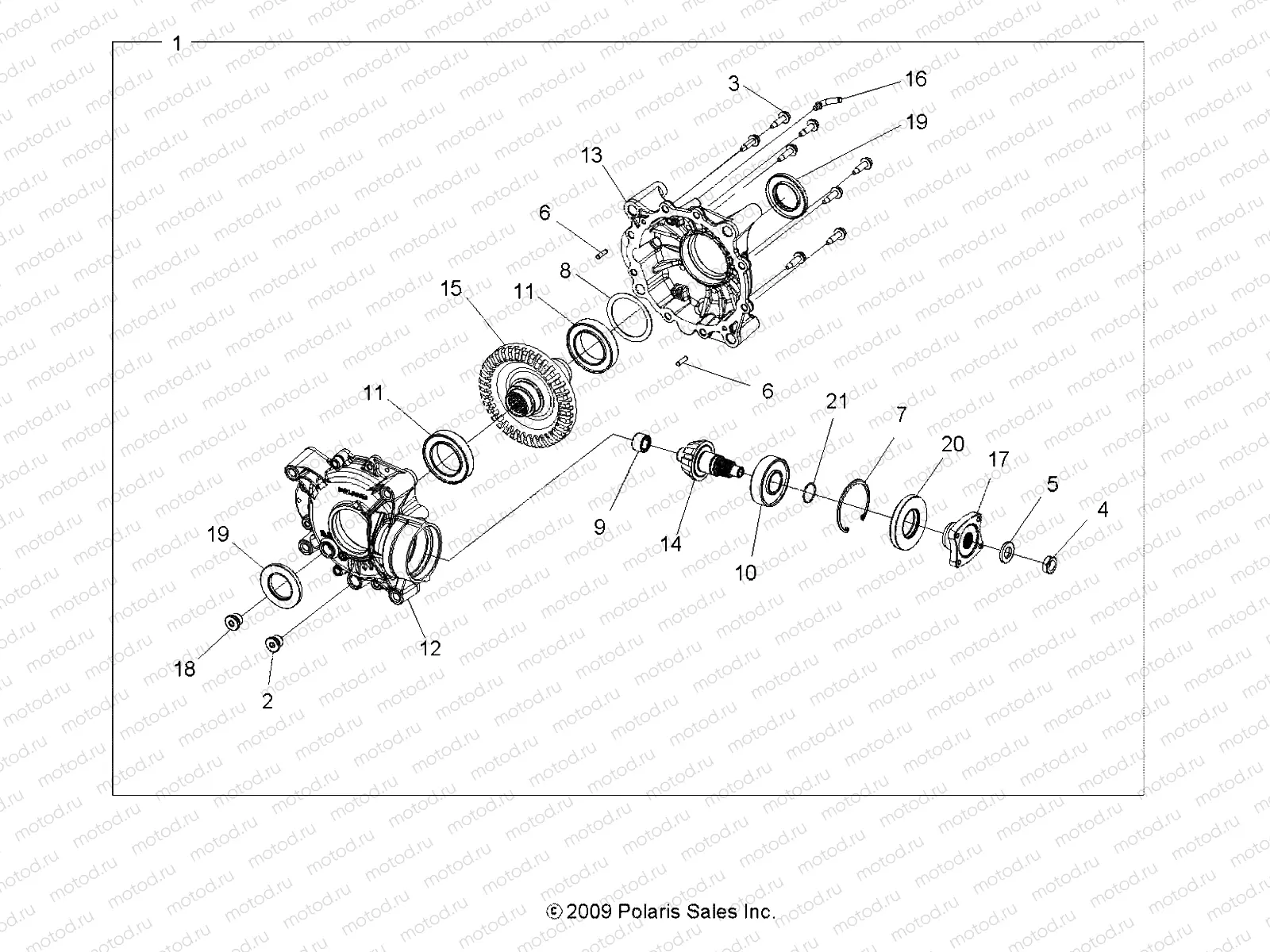 DRIVE TRAIN | DRIVE TRAIN, REAR GEARCASE INTERNALS - A14DN5EAH/EAR (49ATVTRANSINTL1332802)