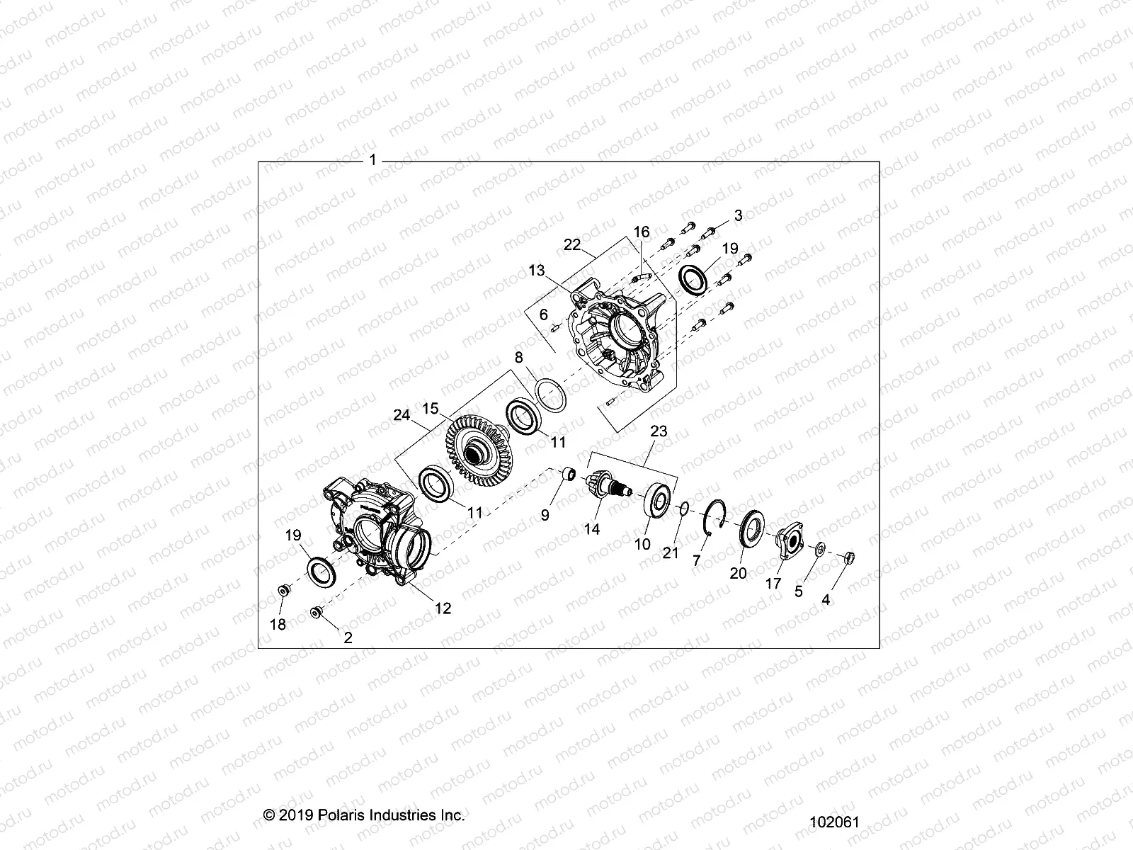 DRIVE TRAIN | DRIVE TRAIN, REAR GEARCASE INTERNALS - A21SLE95FG/S95CG/S95FG (102061)