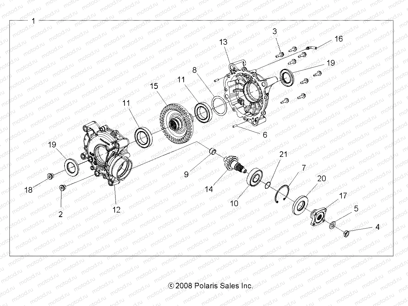 DRIVE TRAIN | DRIVE TRAIN, REAR GEARCASE INTERNALS (Built 12/02/08 and After) - A09ZN55AL/AQ/AS/AT/AX (49ATVTRANSINTL1332752)