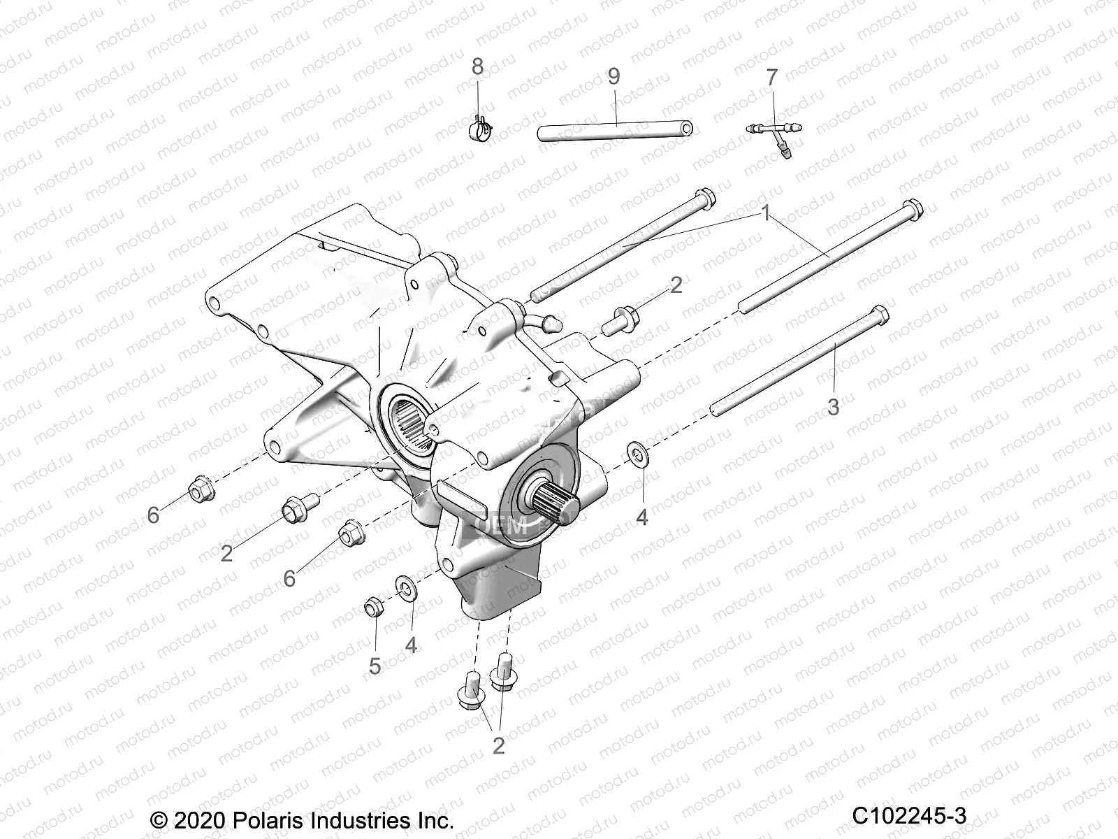 DRIVE TRAIN | DRIVE TRAIN, REAR GEARCASE MOUNTING - A20S6E57F1/FL (C102245-3)