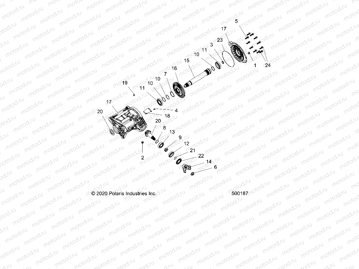 DRIVE TRAIN | DRIVE TRAIN, RIGHT ANGLE GEARCASE ASM. - T21AAPHD/RHB/SHD/THD ALL OPTIONS (500187)