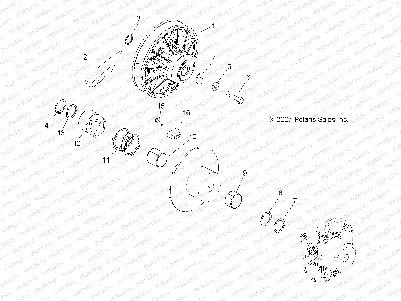 DRIVE TRAIN | DRIVE TRAIN, SECONDARY CLUTCH - A08CL50AA (49ATVCLUTCHDRIVEN086X6)